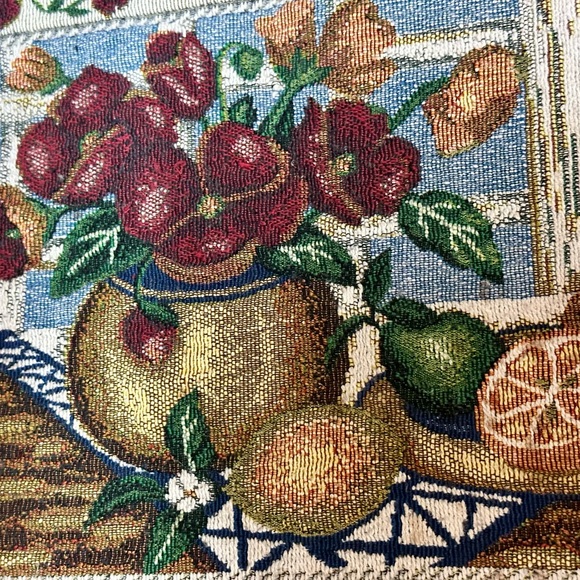 Colorful Fruit & Flower Mini Tapestry Placemat | Decorative Kitchen Pot Mat - Picture 8 of 10